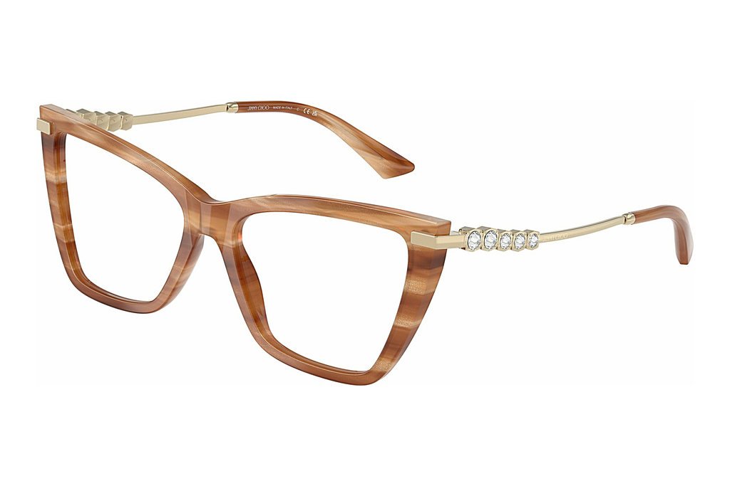 Jimmy Choo   JC3020B 5055 Striped Havana Glitter Brown